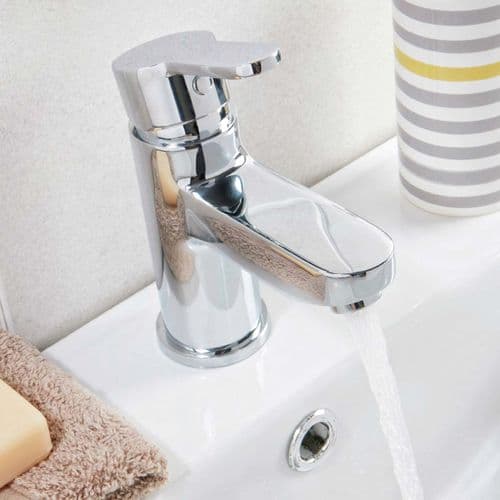 Ripple Basin Mixer Tap, Chrome, Modern Lever Style