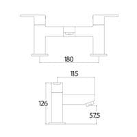 Ripple Bath Filler Tap, Chrome