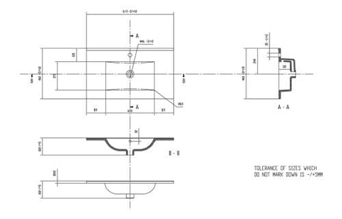 Riser 615mm 2 Drawer Wall Hung Basin Unit Matt Cotton