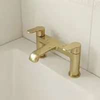 Rivermist Brushed Brass Bathroom Tap Pack | Coordinated Basin & Bath Filler Set