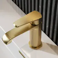 Rivermist Brushed Brass Bathroom Tap Pack | Coordinated Basin & Bath Filler Set
