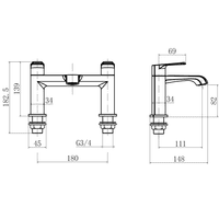 Rivermist Brushed Brass Bathroom Tap Pack | Coordinated Basin & Bath Filler Set