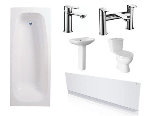 Rockstone Kaya Reinforced Bath Pack With Modern Basin and Toilet - Various Options