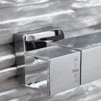 Roma Square Dual Head Thermostatic Shower Set | Chrome Fixed Drench & Handset