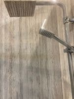 Roma Square Dual Head Thermostatic Shower Set | Chrome Fixed Drench & Handset