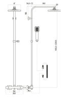 Roma Square Dual Head Thermostatic Shower Set | Chrome Fixed Drench & Handset