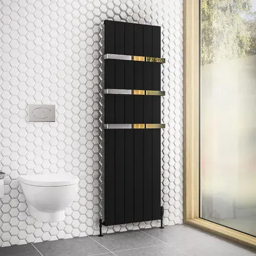 Rosano 1800 x 565 Aluminium Radiator Matt Black