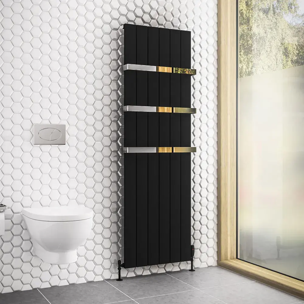 Rose La Radiator Rosano 1800 x 565 Aluminium Radiator Matt Black