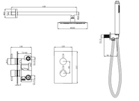 Round Thermostatic Shower Bundle with Shower Head, Valve & Handset - Matt Black