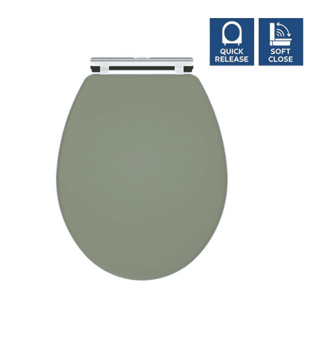 Satin Green Wooden Slow Close Toilet Seat