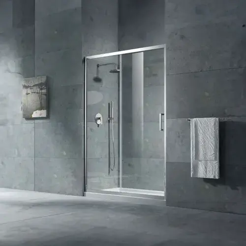 Saturn 1500mm Sliding Shower Door | Chrome | Shower Enclosure | 8mm Glass
