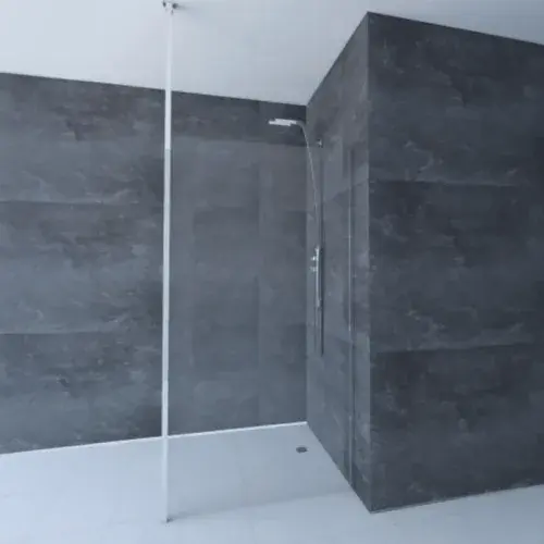 Saturn 8 Walk In Panel with Ceiling Support Pole, Various Sizes