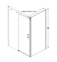 Saturn Brushed Brass 1200mm Sliding Shower Door, Frameless design with Optional Side Panel