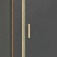 Saturn Brushed Brass 1200mm Sliding Shower Door, Frameless design with Optional Side Panel