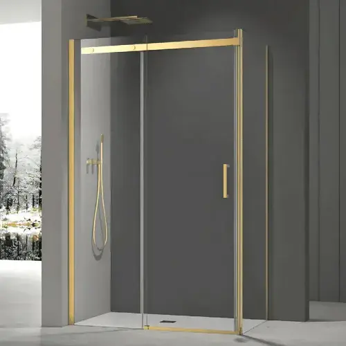 Saturn Brushed Brass 1200mm Sliding Shower Door 8mm Shower Enclosure