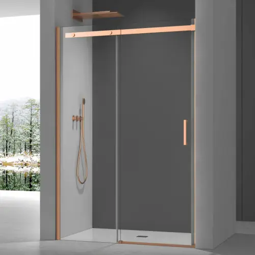 Saturn Brushed Bronze 1400mm Sliding Shower Door 8mm Shower Enclosure