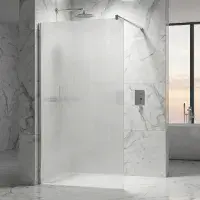 Saturn Fluted Chrome 800mm Walk in Shower Screen
