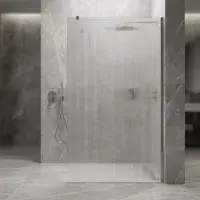 Saturn Fluted Chrome 800mm Walk in Shower Screen