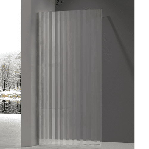 Saturn Fluted Chrome 800mm Walk in Shower Screen