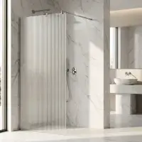 Saturn Fluted Chrome 900mm Walk in Shower Screen