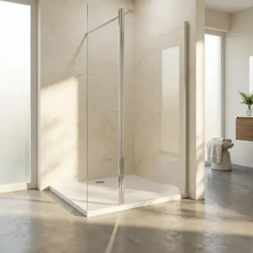 Saturn Wet Panel 900mm Walk In Panel, Optional Flipper Panel, 8mm Glass