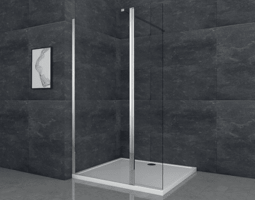 Saturn Wetroom Shower Panel 700mm Walk In Panel, Optional Flipper Panel, 8mm Glass