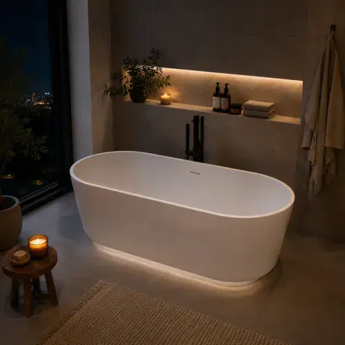 Savannah 1680mm x 800mm Freestanding Double-Ended Bath - White