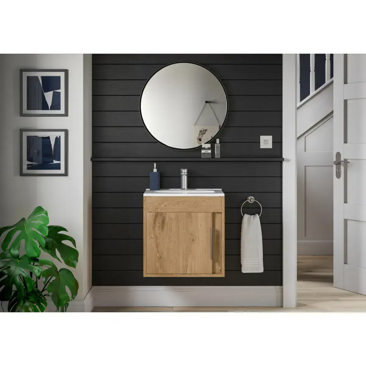 The Bathroom Stop Scottsdale 510mm Wall Hung Unit Inc. Basin - Seville Oak