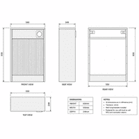 Selinus 550mm Matt Black Fluted WC Unit | Designer Toilet Housing