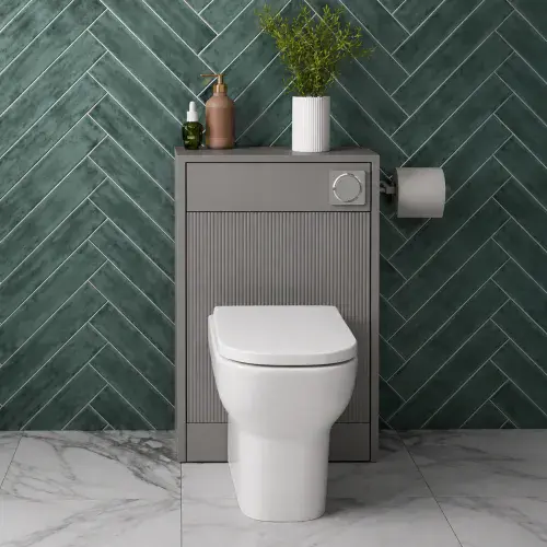 Selinus 550mm Matt Grey Fluted Back-to-Wall WC Unit