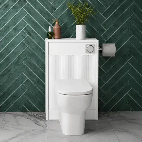 Selinus 550mm Matt White Fluted Back-to-Wall WC Unit