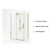 Serenova 1000mm Sliding Shower Door in Brushed Brass