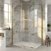 Serenova 1000mm Sliding Shower Door in Brushed Brass