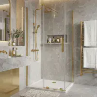Serenova 1000mm Sliding Shower Door in Brushed Brass