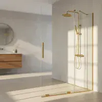 Serenova 1000mm Sliding Shower Door in Brushed Brass