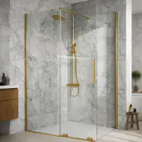 Serenova 1200mm Sliding Shower Door in Brushed Brass