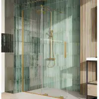 Serenova 1200mm Sliding Shower Door in Brushed Brass