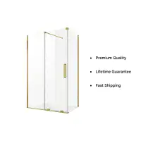 Serenova 1200mm Sliding Shower Door in Brushed Brass