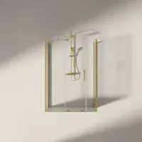 Serenova 1600mm Sliding Shower Door in Brushed Brass
