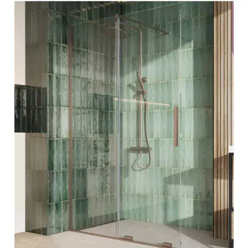 Serenova Sliding Shower Door in Brushed Bronze - Various Sizes