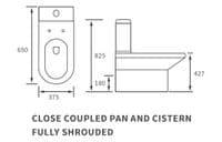 Serpens Close Coupled Fully Shrouded Toilet Inc Soft Close Seat