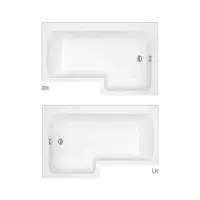 Serpens Matt Black Vanity Unit Bathroom Pack with L Shape Shower Bath and Dual Shower