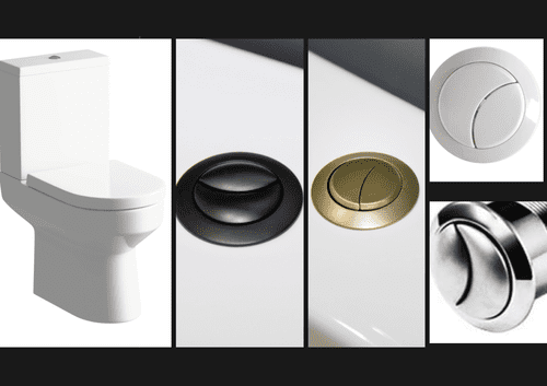 Serpens Rimless Toilet with Optional Colour WC Push Button