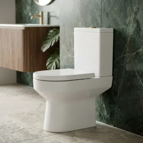 Serpens Rimless Toilet with Optional Colour WC Push Button