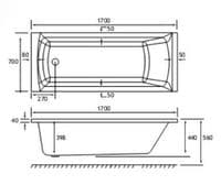 Serpens Vanity Unit Bathroom Pack with 1700x700mm Bath, Matt Black Screen and Dual Shower (1)