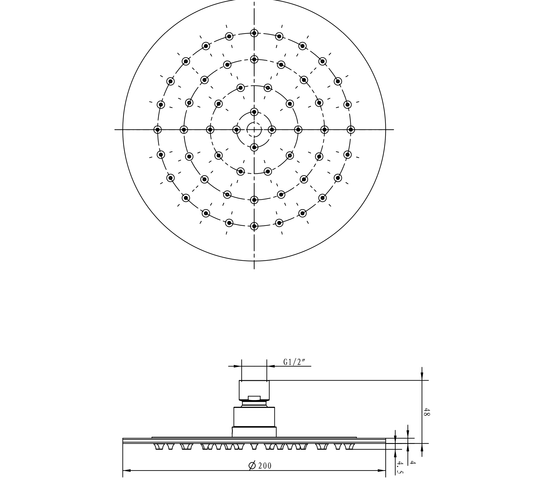 Shower Bundle with Concealed Valve Round Shower Head & Arm - Chrome