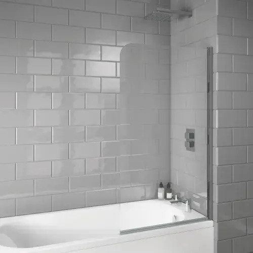Signature 1400 x 780mm Plain Bath Screen | 6mm Safety Glass | Round or Square Edge