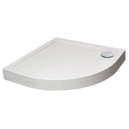 Signature 80mm Height Cast Stone Quadrant Shower Tray - White - Various Size