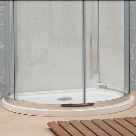 Signature Ascent Premier 30mm D Shape Shower Tray - White - Various Size