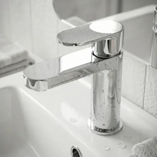 Signature Fluted Basin Mixer & Waste - Chrome